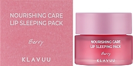 Nachtmaske für die Lippen mit dem Duft von Beeren - Klavuu Nourishing Care Lip Sleeping Pack Berry — Bild N2