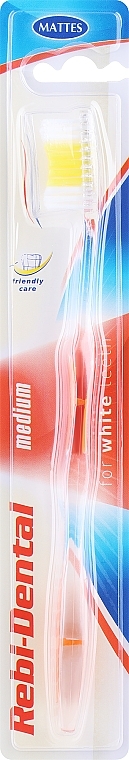 Mattes Rebi-Dental Medium Tothbrush  - Zahnbürste Rebi-Dental M08 mittel gelb-orange — Bild N1