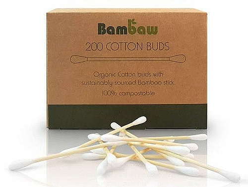 Wattestäbchen mit Bio-Baumwolle 200 St. - Bambaw — Bild N1
