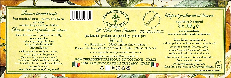 Seifenset Zitrone - Saponificio Artigianale Fiorentino Lemon Soap — Bild N3