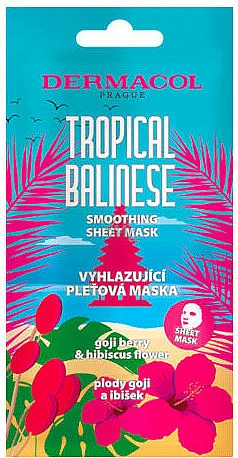 Glättende Tuchmaske mit Goji-Beere und Hibiscus - Dermacol Tropical Balinese Smoothing Face Mask — Bild N1