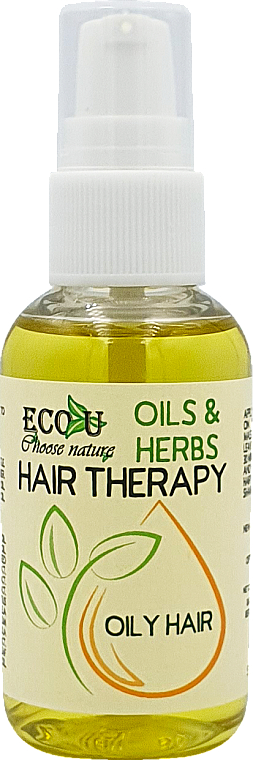 Behandlung für fettiges Haar mit Minze, Brennnessel, Zitronen- und Sonnenblumenöl - Eco U Hair Therapy Oils & Herbs Oily Hair — Bild N1