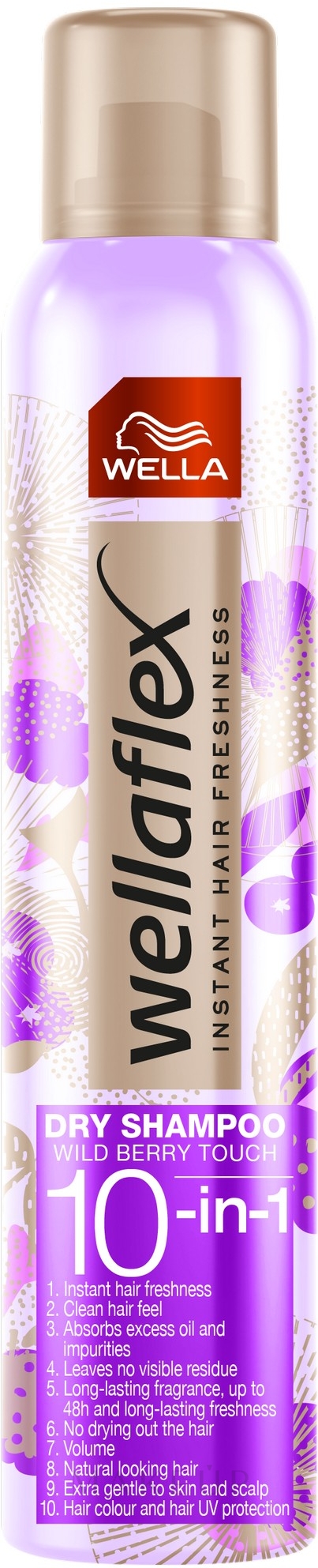 10in1 Trockenshampoo mit Beerenduft - Wella Wellaflex Wild Berries 10-in-1 Dry Shampoo — Bild 180 ml