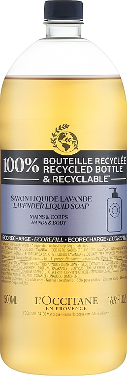 Flüssigseife Lavendel - L'Occitane Lavande Liquid Soap Refill — Bild N1