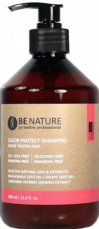 Farbschutzshampoo für coloriertes Haar mit Macadamia-Samenöl und Henna-Extrakt - Beetre Be Nature Color Protect Shampoo — Bild N1