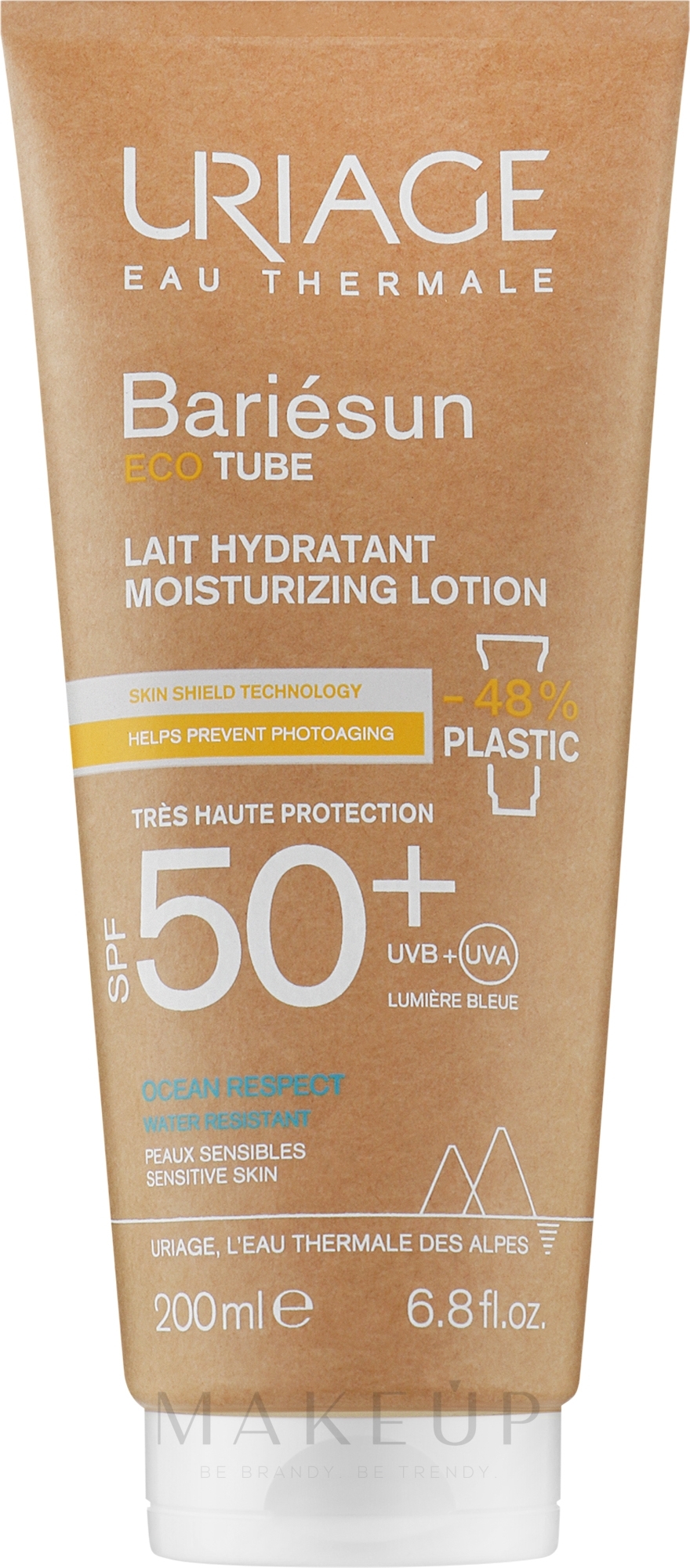 Feuchtigkeitsspendende Sonnenschutzlotion für den Körper SPF 20 - Uriage Bariesun Moisturuzing Lotion SPF50+ Eco Tube — Bild 200 ml