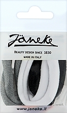 Haargummis schwarz, weiß, grau 6 St. - Janeke — Bild N1