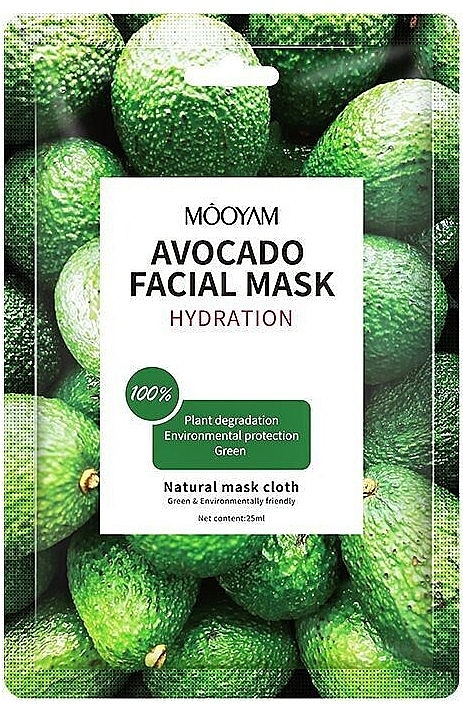 Tuchmaske für das Gesicht mit Avocado-Extrakt - Mooyam Avocado Facial Mask — Bild N1