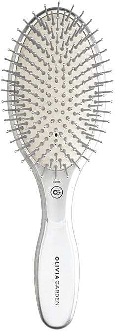 Haarbürste - Olivia Garden Expert Care Oval Nylon Bristles Silver — Bild N1