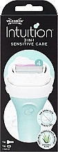 Düfte, Parfümerie und Kosmetik Rasiergerät + 1 Ersatzkartusche - Wilkinson Sword Intuition Sensitive Care 2in1