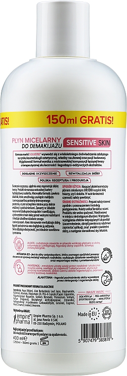 3in1 Mizellenwasser für empfindliche Haut mit Vitamin B3 - Solverx Sensitive Skin — Bild N2
