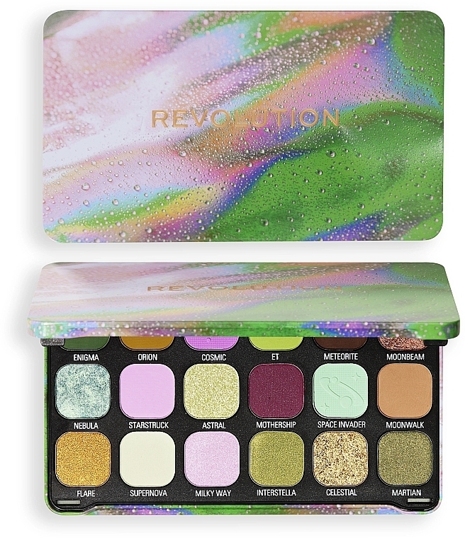 Lidschattenpalette - Makeup Revolution Forever Flawless Astro Nova Green Eyeshadow Palette — Bild N1