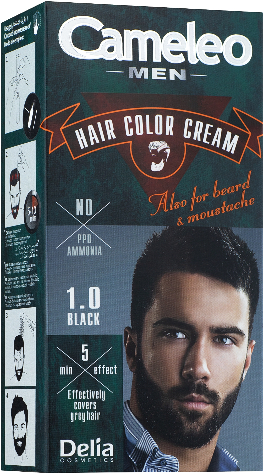 Haarfarbe-Creme für Männer - Delia Cameleo Men Hair Color Cream — Bild 1.0 - Schwarz