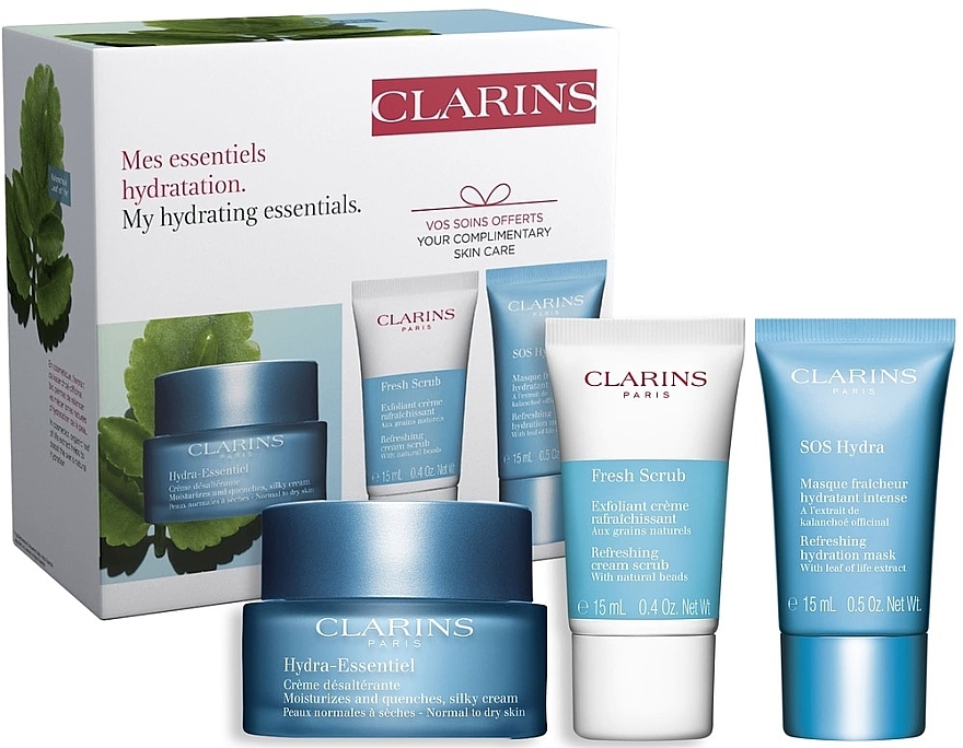 Set - Clarins Hydra-Essentiel (f/cr/50ml + f/scrub/15ml + f/mask/15ml) — Bild N2