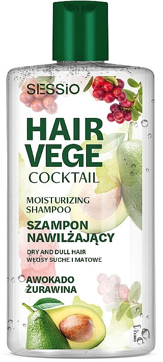 Feuchtigkeitsspendendes Haarshampoo Avocado und Cranberry - Sessio Hair Vege Cocktail Moisturizing Shampoo  — Bild N1