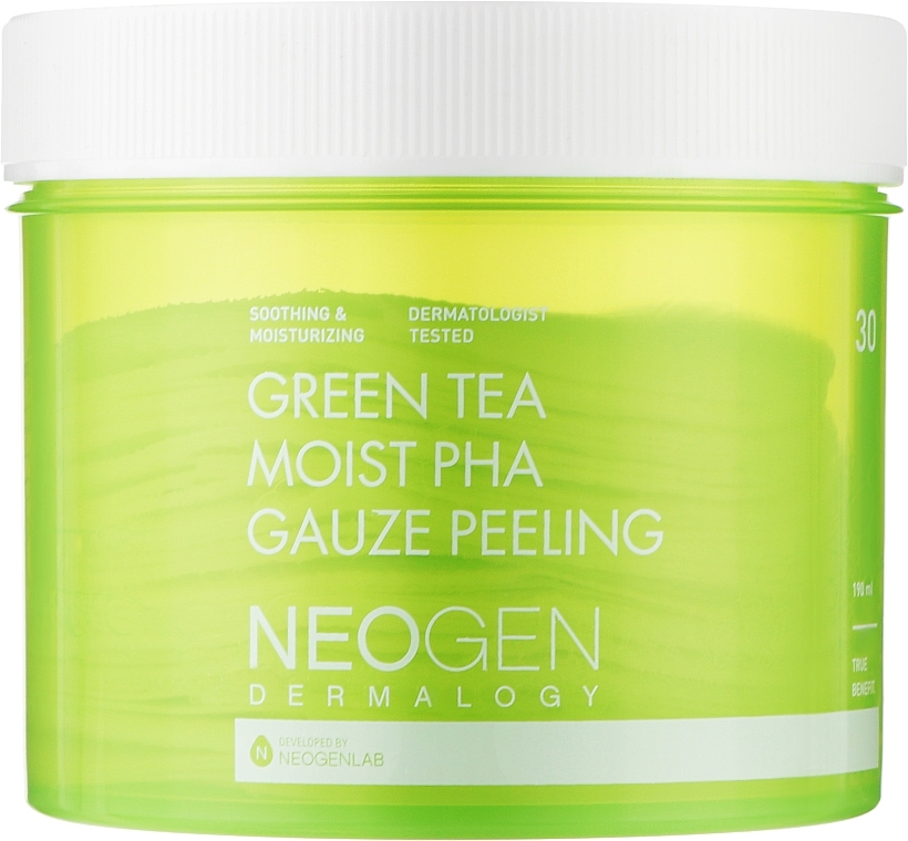 Peeling-Pads mit Grüntee-Extrakt - Neogen Dermalogy Green Tea Moist Pha Gauze Peeling — Bild N1