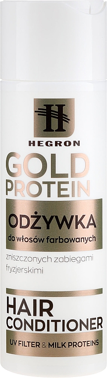 Haarspülung mit Milchprotein für gefärbtes und geschädigtes Haar - Hegron Gold Protein Hair Conditioner — Bild N1