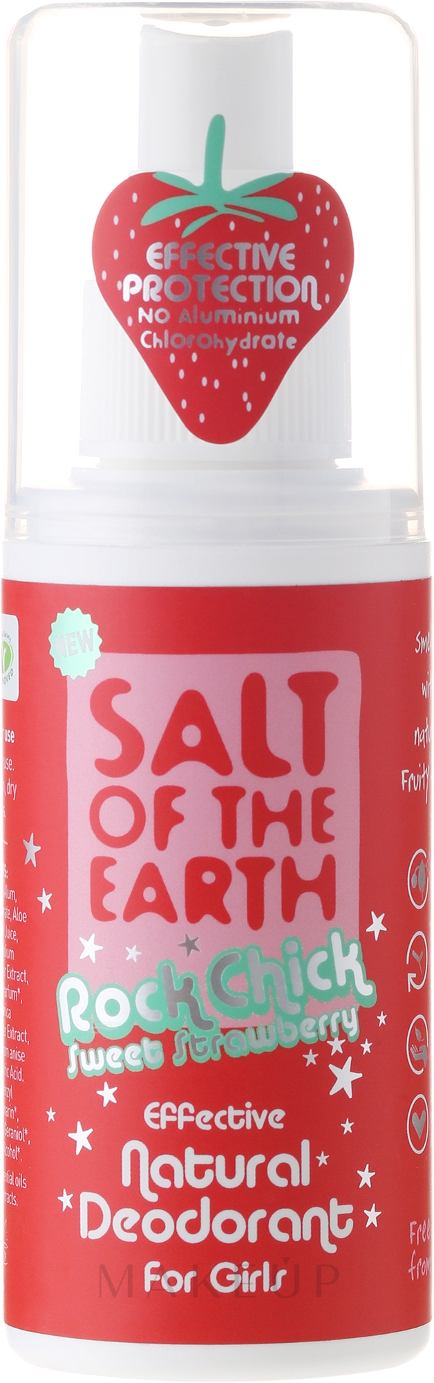 Natürliches Deospray - Salt of the Earth Rock Chick Girls Sweet Strawberry Natural Deodorant — Bild 100 ml