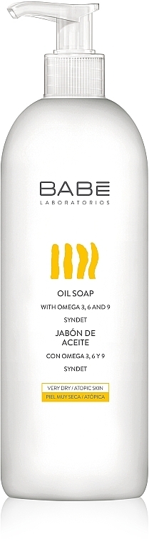 Sanfte beruhigende und nährende Seife mit Ölen für sehr trockene und atopische Haut - Babe Laboratorios Oil Soap — Foto N1