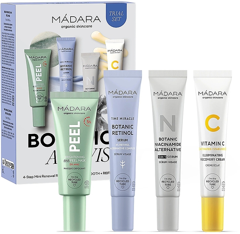 Madara Cosmetics Botanic Activist 4-Step Mini Renewal Routine Set - Gesichtspflegeset (Mini-Gesichtsserum 2x15ml + Mini-Gesichtsmaske 17ml + Mini-Gesichtscreme 15ml) — Bild N1