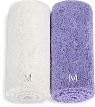 Düfte, Parfümerie und Kosmetik Gesichtstücher-Set weiß und lila Twins - MAKEUP Face Towel Set Lilac + White 