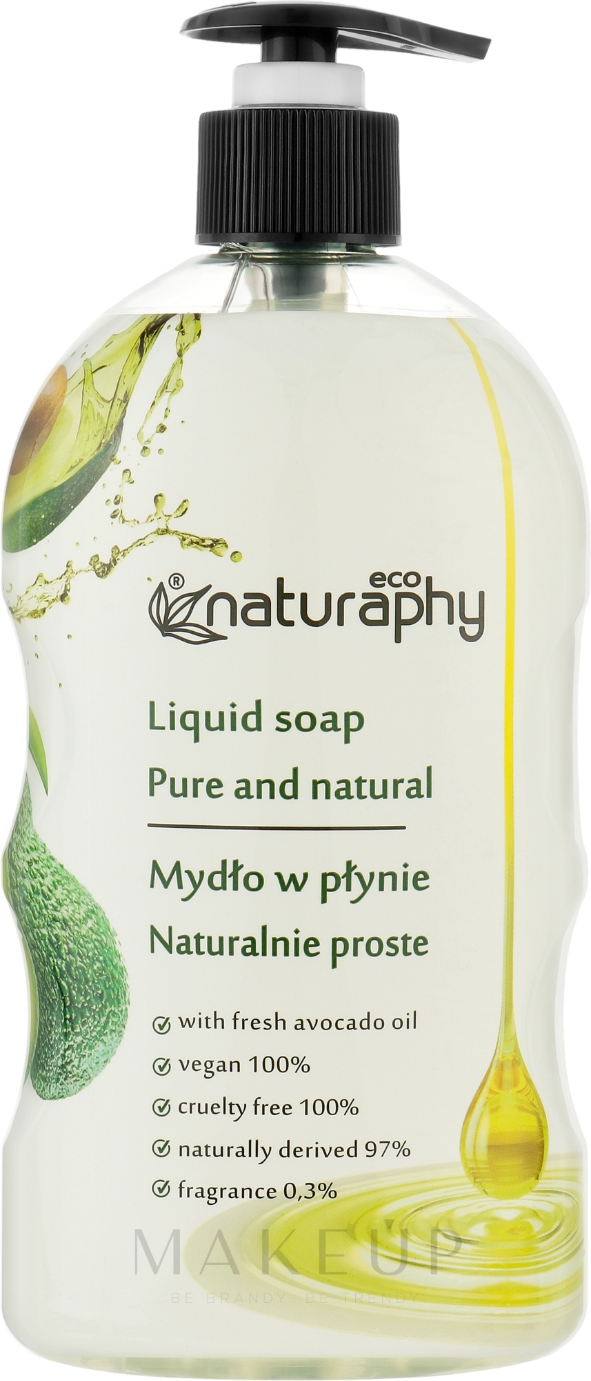 Flüssige Handseife mit Avocadoöl - Bluxcosmetics Natural Eco Liquid Soap With Avocado Oil — Bild 650 ml