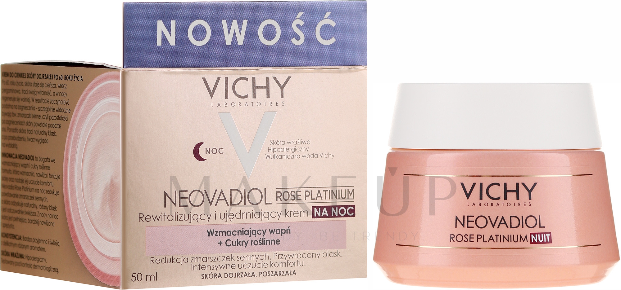 Revitalisierende und stärkende Rosé-Creme für reife Haut - Vichy Neovadiol Rose Platinum Night Cream — Foto 50 ml