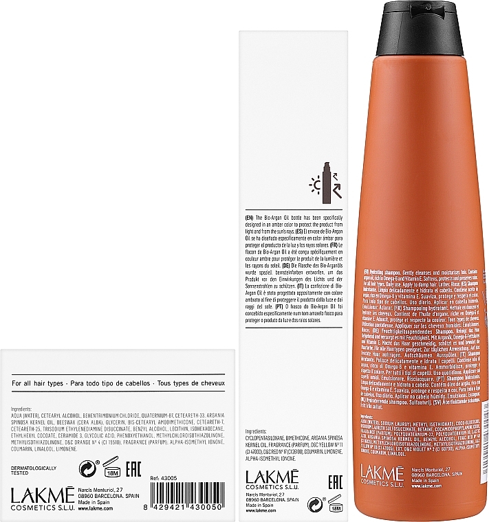 Haarpflegeset mit Arganöl - Lakme K.Therapy Bio Argan Consumer Pack (Shampoo 300ml + Haarmaske 250ml + Haaröl 125ml) — Bild N3