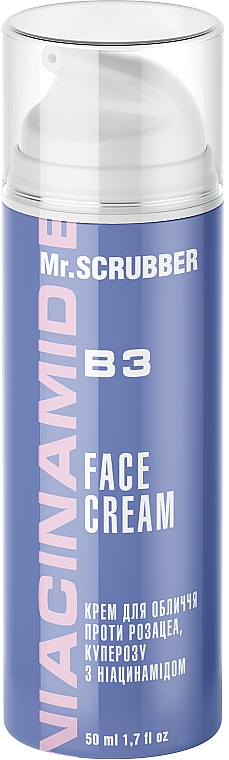 Gesichtscreme gegen Rosazea und Couperose mit Niacinamid - Mr.Scrubber Face ID. Niacinamide Face Cream — Bild N1