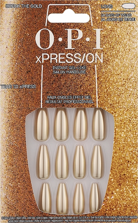 Künstliche Nägel - OPI Xpress/On Break The Gold — Bild N1