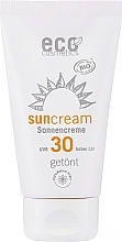 Getönte Sonnenschutzcreme für empfindliche Haut mit Sanddorn- und Olivenöl SPF 30 - Eco Cosmetics Sonne SLF 30 Getoent — Bild N1