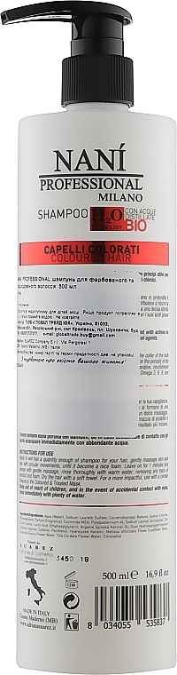 Shampoo für coloriertes Haar mit Arganöl - Nani Professional Milano Hair Shampoo — Bild N3