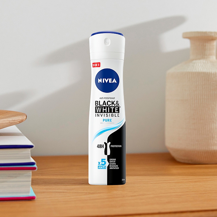 Deo Spray Antitranspirant - NIVEA Black & White Invisible Pure Fashion Edition 48H Protection — Bild N5