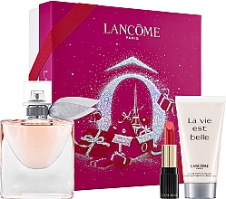 Düfte, Parfümerie und Kosmetik Lancome La Vie Est Belle - Duftset (Eau de Parfum 50ml + Körperlotion 50ml + Lippenstift 1.6g) 