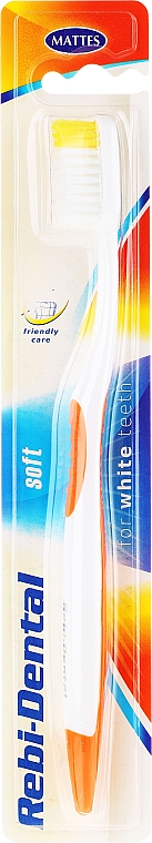 Zahnbürste weich Rebi-Dental M46 weiß-orange - Mattes — Bild N1