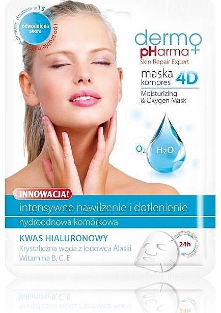 Feuchtigkeitsspendende Sauerstoffmaske mit Hyaluronsäure - Dermo Pharma Skin Repair Expert Skin Lightening Face Mask 4D — Bild N1
