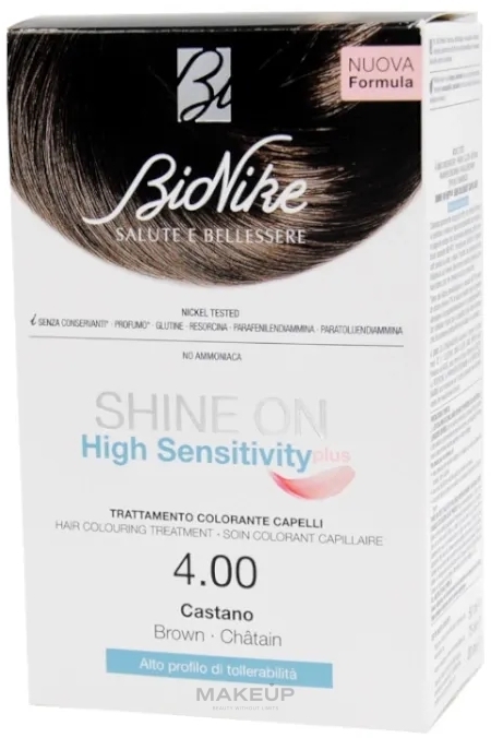 Haarfarbe - BioNike Shine On High Sensitivity Hair Colouring Treatment  — Bild 4.00 - Brown