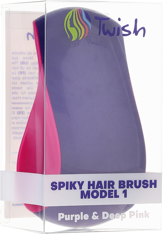 Entwirrbürste lila-rosa - Twish Spiky 1 Hair Brush Purple & Deep Pink — Bild N3