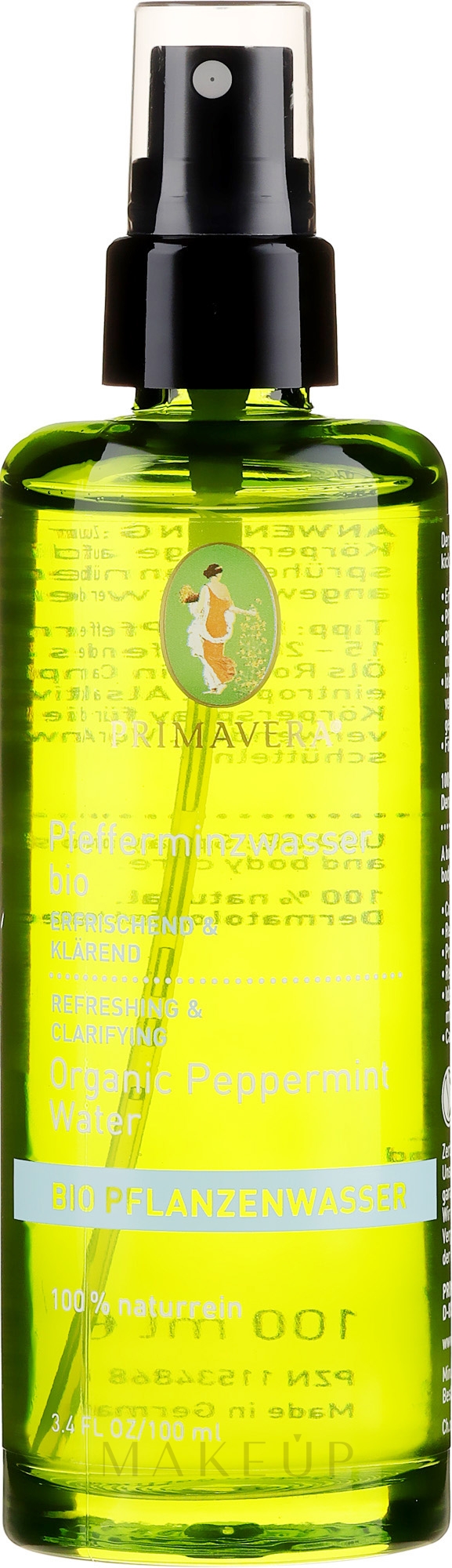 Erfrischendes und klärendes Bio Pfefferminzwasser für das Gesicht - Primavera Organic Water — Bild 100 ml