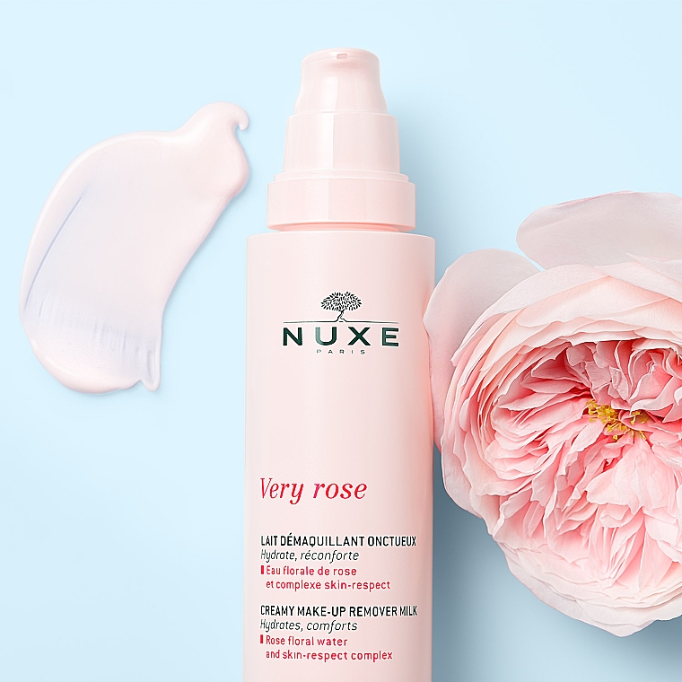 Feuchtigkeitsspendende cremige Gesichtsreinigungsmilch zum Abschminken mit Rosenblütenwasser - Nuxe Very Rose Creamy Make-up Remover Milk — Bild N2