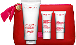 Körperpflegeset - Clarins VP Moisture Rich Body Lotion HLY 2022 (Körperlotion 200ml + Peeling 30ml + Creme 30ml + Kosmetiktasche 1 St.) — Bild N1