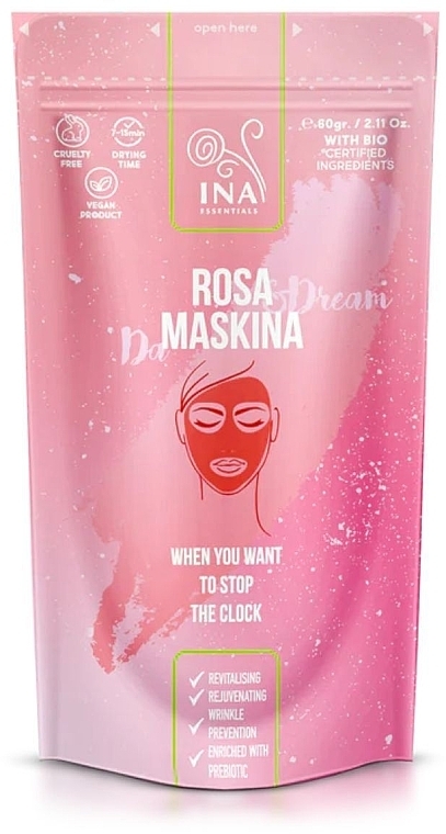 Tonmaske für Gesicht mit Rosa - Ina Essentials Rose Maskina — Bild N1