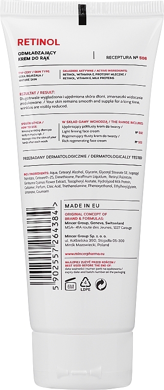 Handcreme - Mincer Pharma Retinol Rejuvenating Hand Cream №506  — Bild N2