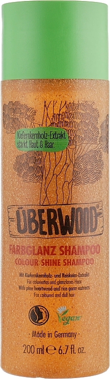 Festigendes Farbschutzshampoo für coloriertes und glanzloses Haar mit Kiefernkernholz- und Reiskernextrakt - Uberwood Colour Shine Shampoo — Bild N1