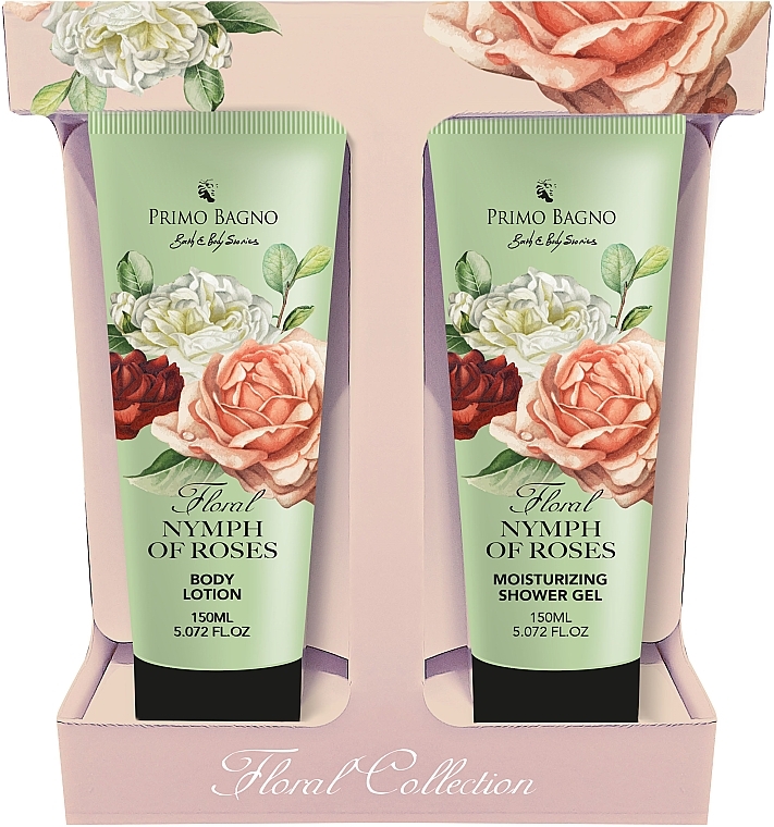 Körperpflegeset - Primo Bagno Floral Collection Floral Nymph Of Roses (Körperlotion 150ml + Duschgel 150ml) — Bild N1