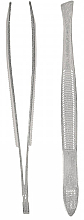 Breite Pinzette schräg 8 cm silbern - Titania — Bild N1