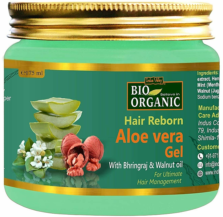 Haargel mit Aloe Vera - Indus Valley Bio Organic Hair Reborn Aloe Vera Gel — Bild N1