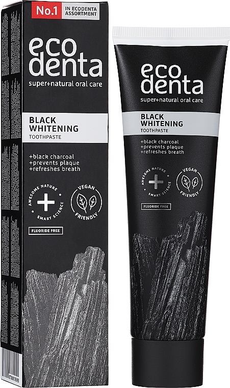 Schwarze, aufhellende und fluoridfreie Zahnpasta - Ecodenta Black Whitening Toothpaste — Bild N4