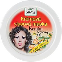 Düfte, Parfümerie und Kosmetik Cremige Haarmaske mit Keratin und Arganöl - Bione Cosmetics Keratin + Argan Oil Cream Hair Mask