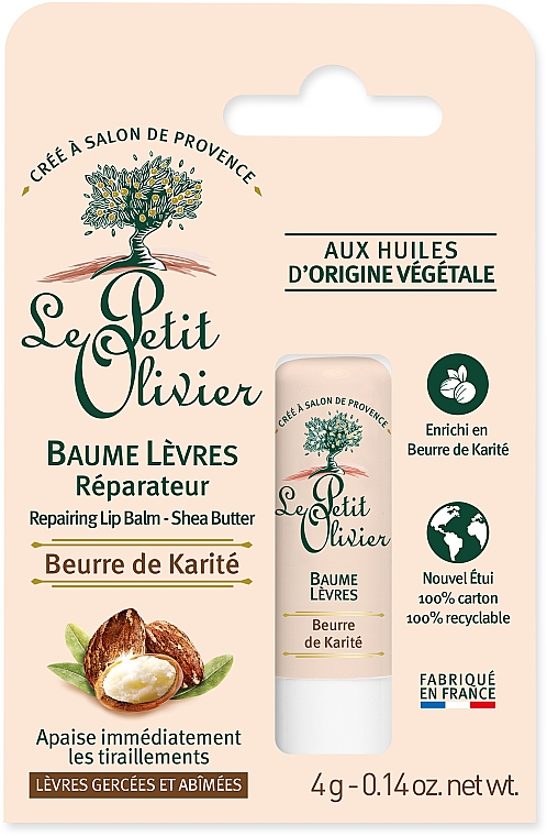 Feuchtigkeitsspendender Lippenbalsam mit Sheabutter - Le Petit Olivier Ultra moisturising lip balm with fair trade Shea butter — Bild N1